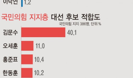 차기 대선 '국힘 후보' 39.6% '민주 후보' 51.9%…이재명 45.1% 김문수 17.3%[에이스리서치]